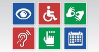 Compilation of 6 icons representing different disabilities