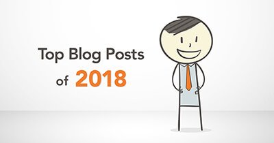 Ben standing by the words Top Blog Posts of 2018