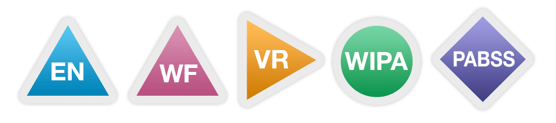 Row of five icons representing service providers including ENs, WFs, VRs, WIPAs and PABSS