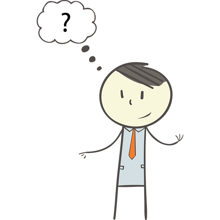 cartoon character with a question mark over his head